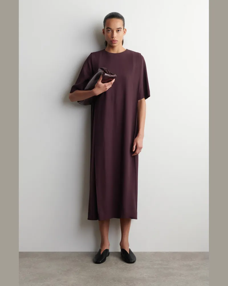 COS Mehrlagiges Midikleid Mit Gerader Silhouette Rot