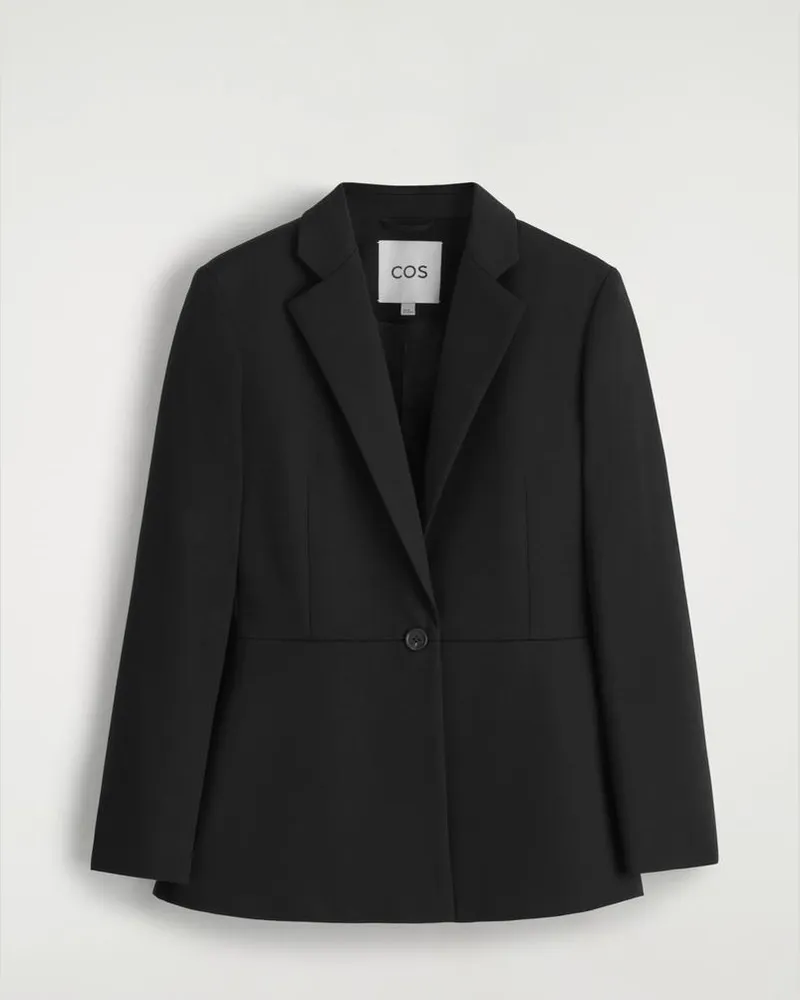 COS Taillierter Blazer Mit Schösschen Schwarz