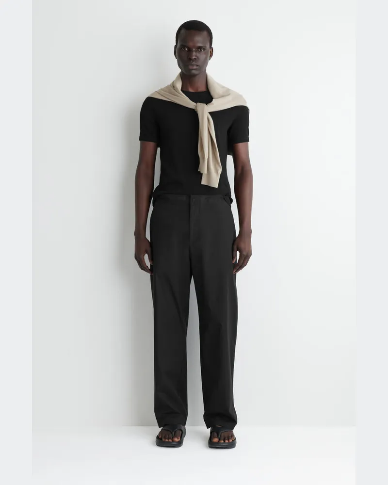 COS Baumwollhose Mit Barrel-Bein Schwarz