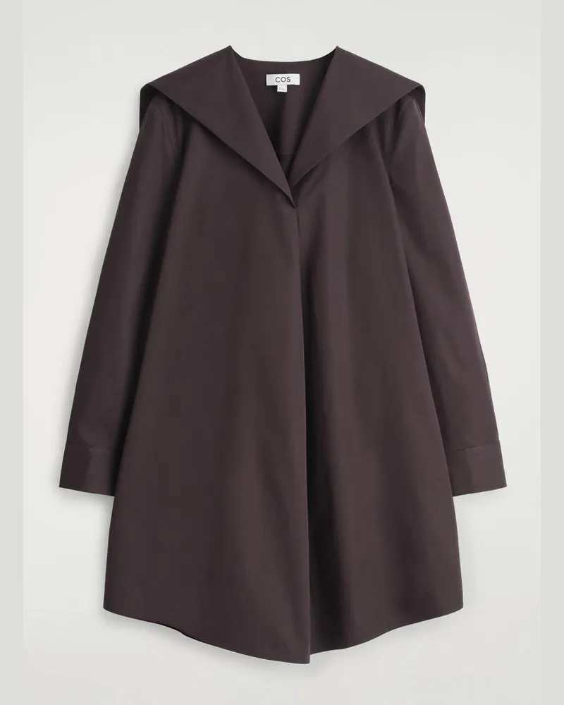 COS Minikleid Aus Baumwolle Mit Matrosenkragen Braun