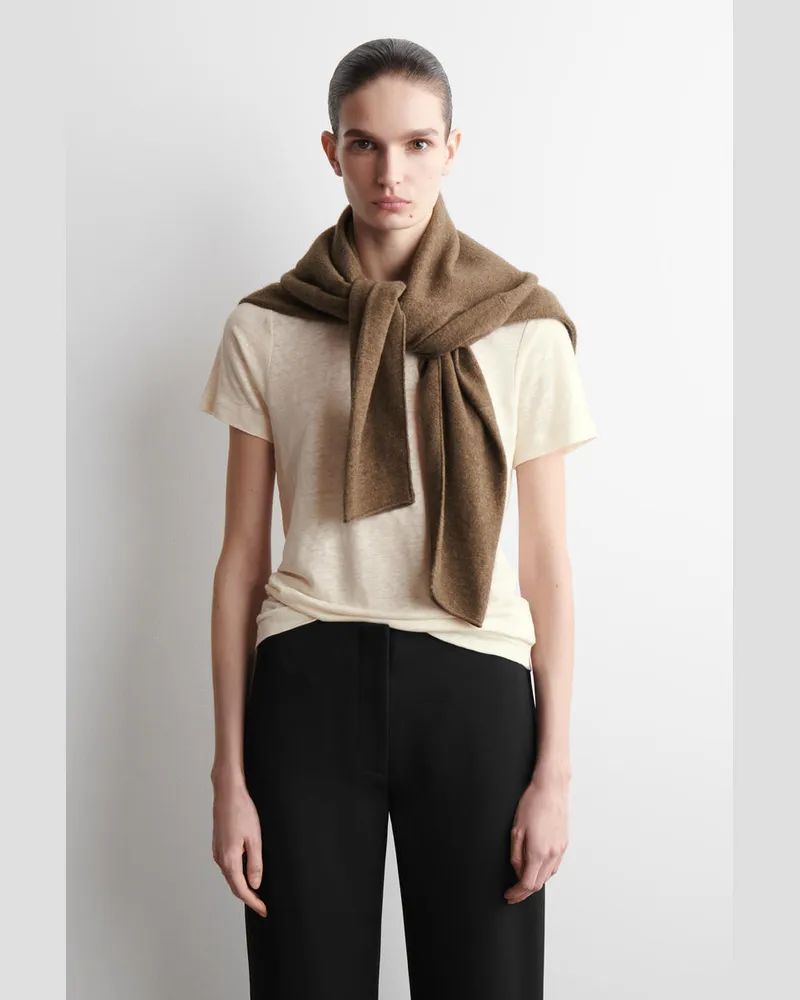 COS Hemd Aus Leinen Mit Rundhalsausschnitt Weiß