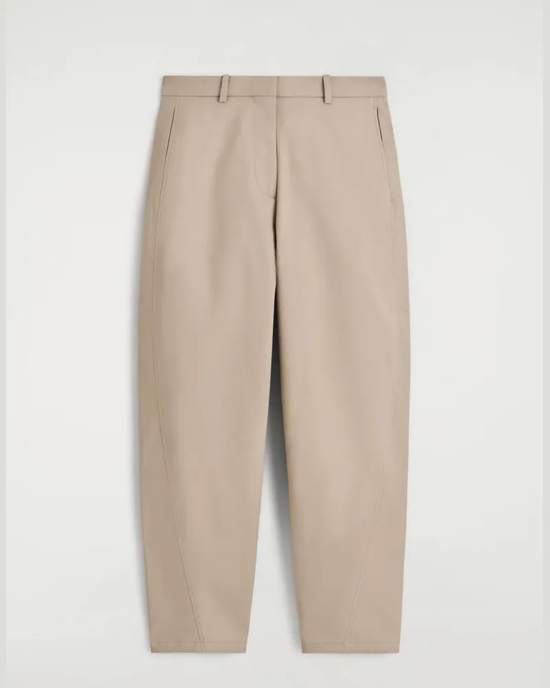 COS Chinohose Aus Baumwolle Mit Barrel-Bein Beige