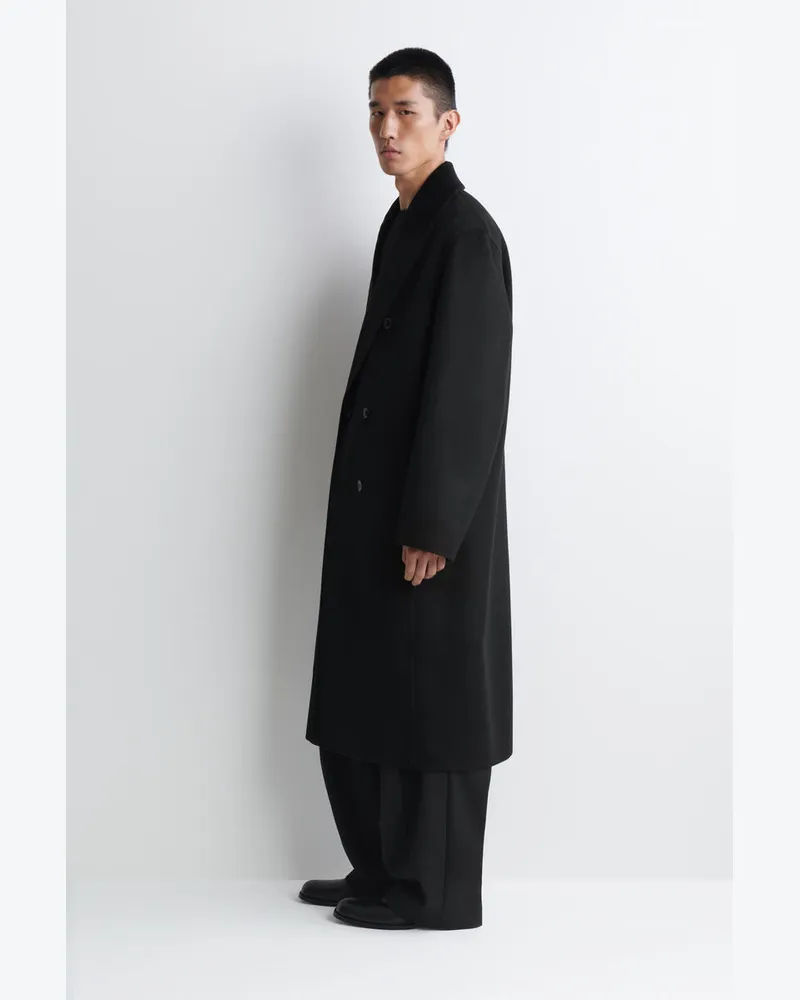 COS Eleganter Mantel Aus Doubleface-Kaschmir Schwarz