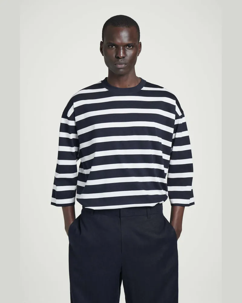 COS Oversized-T-Shirt Mit 3/4-Ärmeln Blau