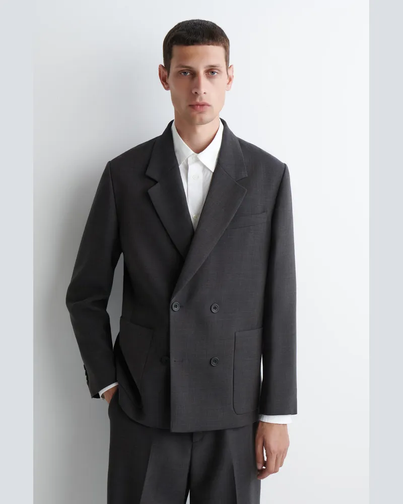 COS Unstrukturierter Blazer Aus Woll-Mix Braun