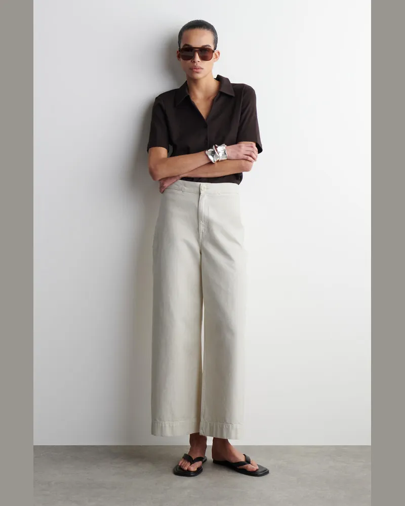 COS Hose Aus Denim Mit Weitem Bein Beige