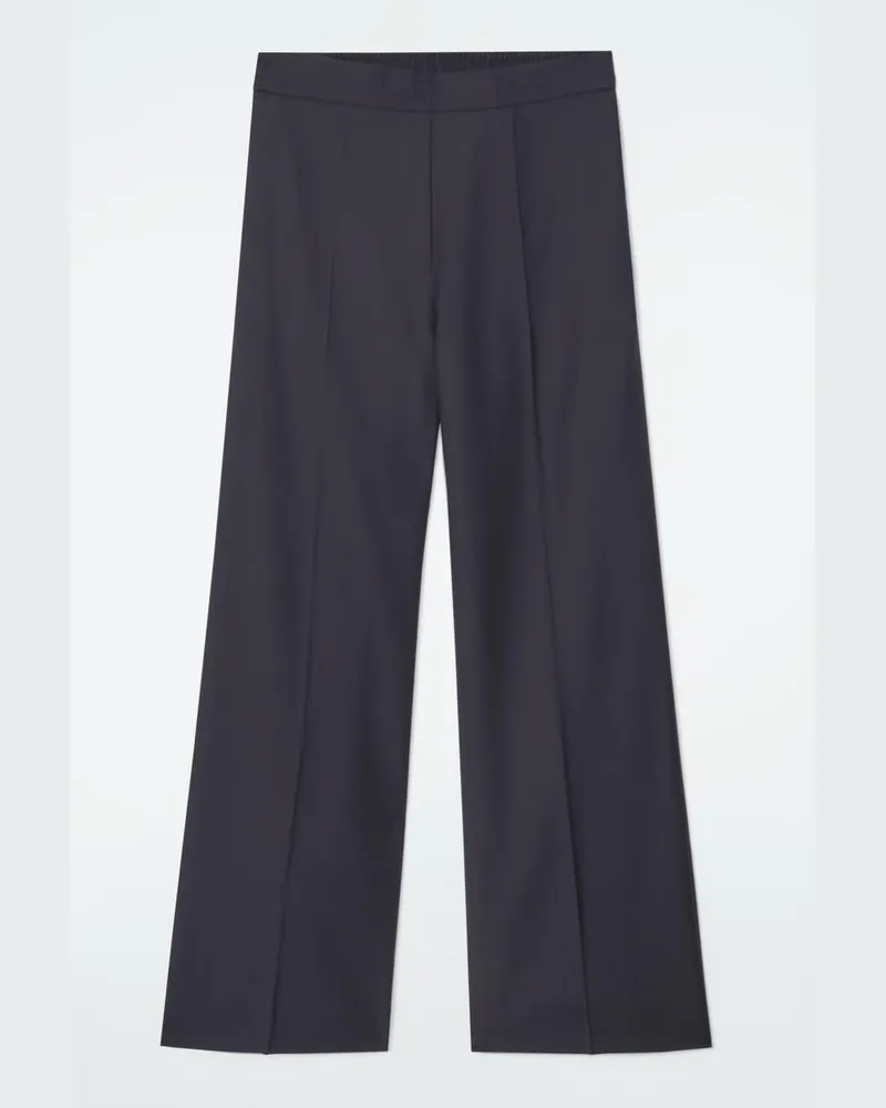 COS Wollhose Mit Geradem Bein Und Elastischem Bund Blau
