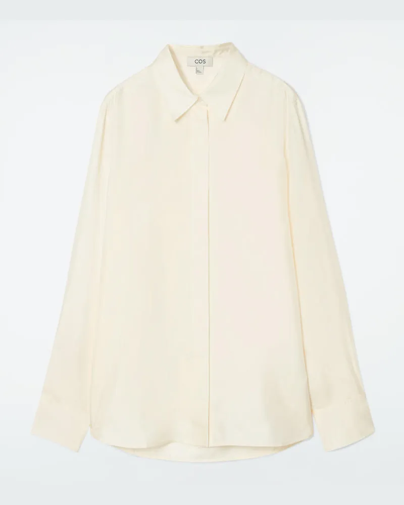 COS Oversized-Hemd Aus Reiner Seide Beige