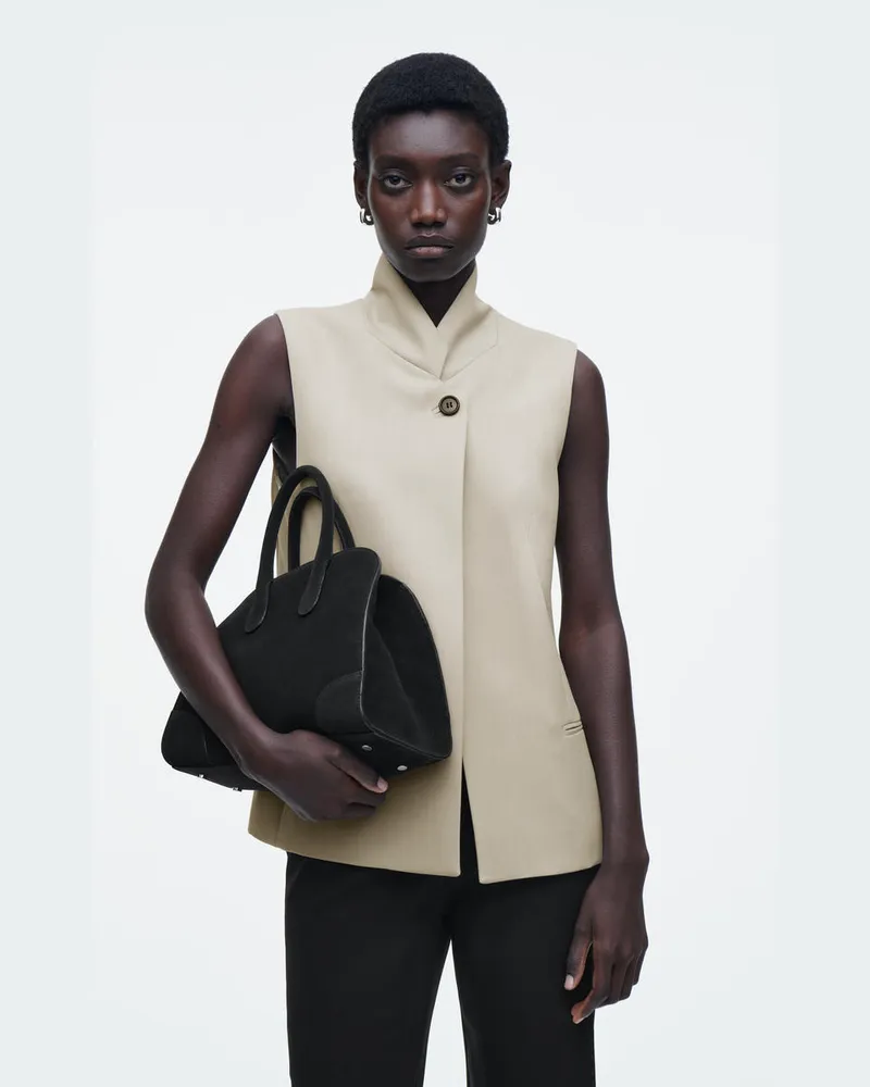 COS Kleine Studio Bowlingtasche - Veloursleder Schwarz