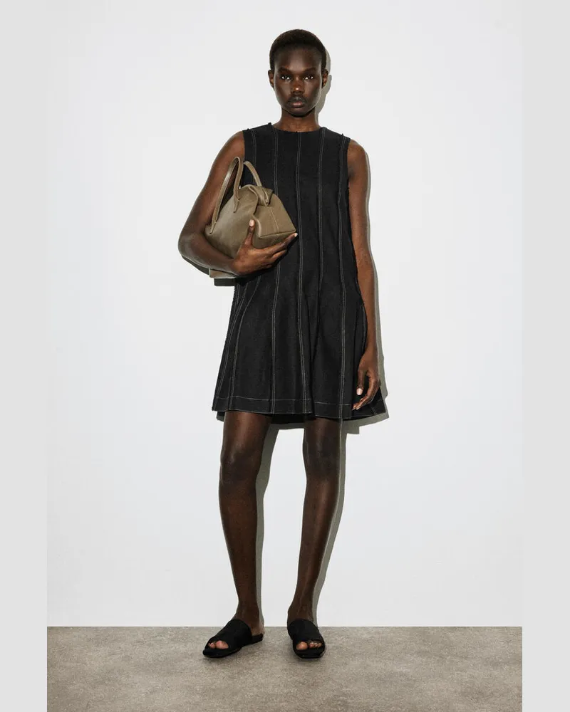 COS Skulpturales Minikleid Mit Falten Schwarz