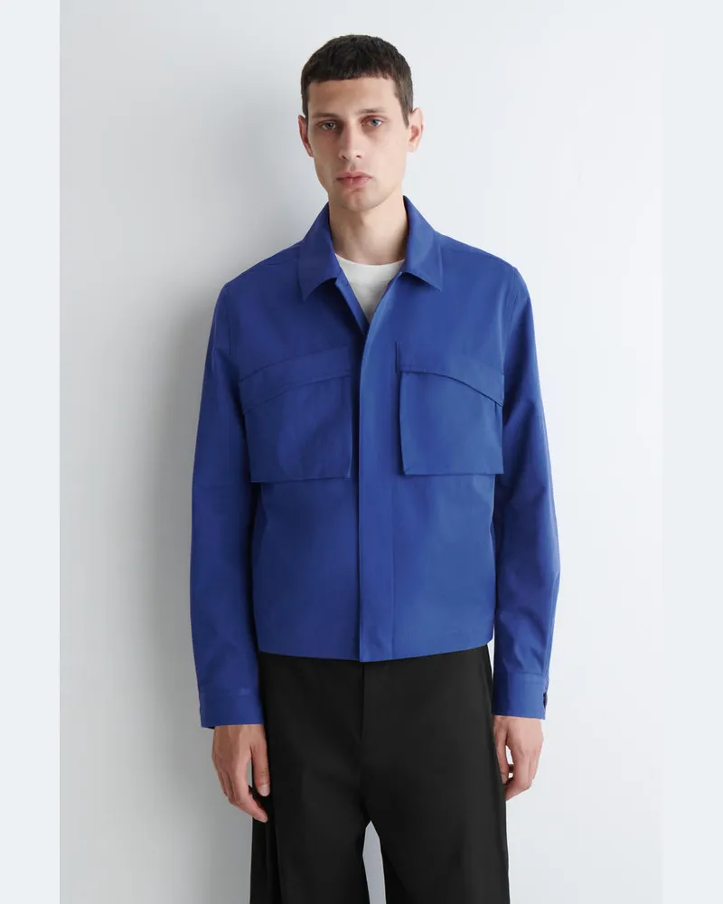 COS Utility-Hemdjacke Aus Baumwoll-Twill Blau