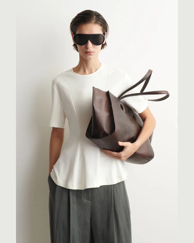 COS Tailliertes T-Shirt Aus Baumwolle Weiß