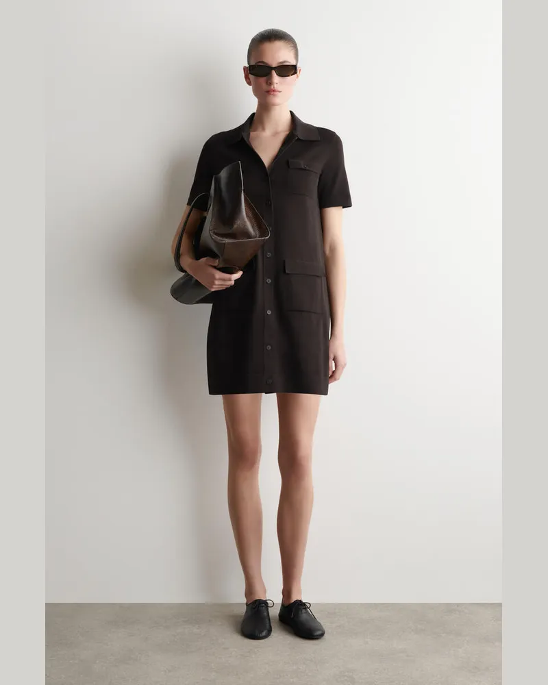 COS Minikleid Aus Baumwolle Mit Taschendetail Braun