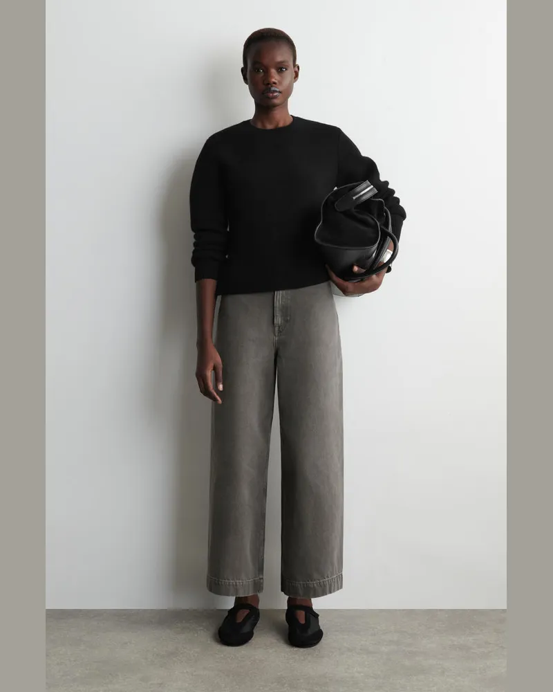 COS Verkürzte Hose Aus Denim Mit Weitem Bein Braun