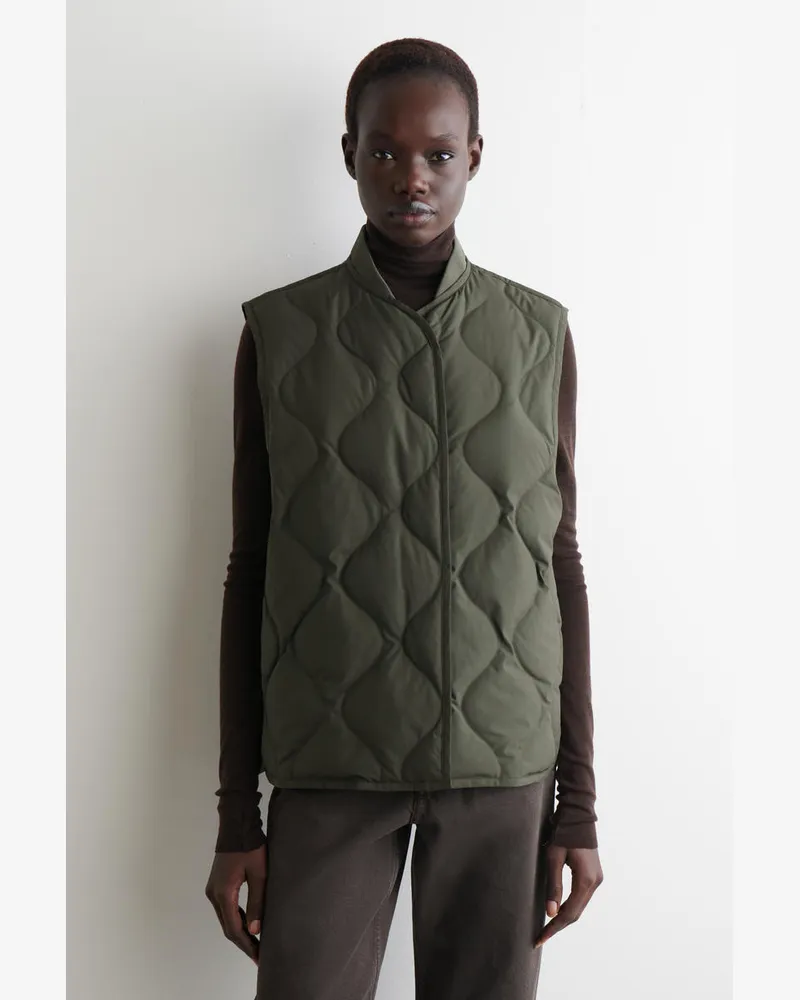 COS Oversized-Steppweste Mit Daunenfüllung Grün