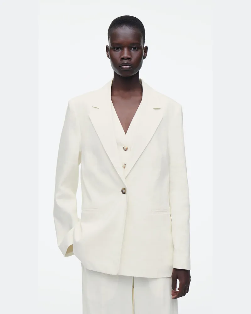 COS Mehrlagiger Blazer Aus Leinen-Mix Beige