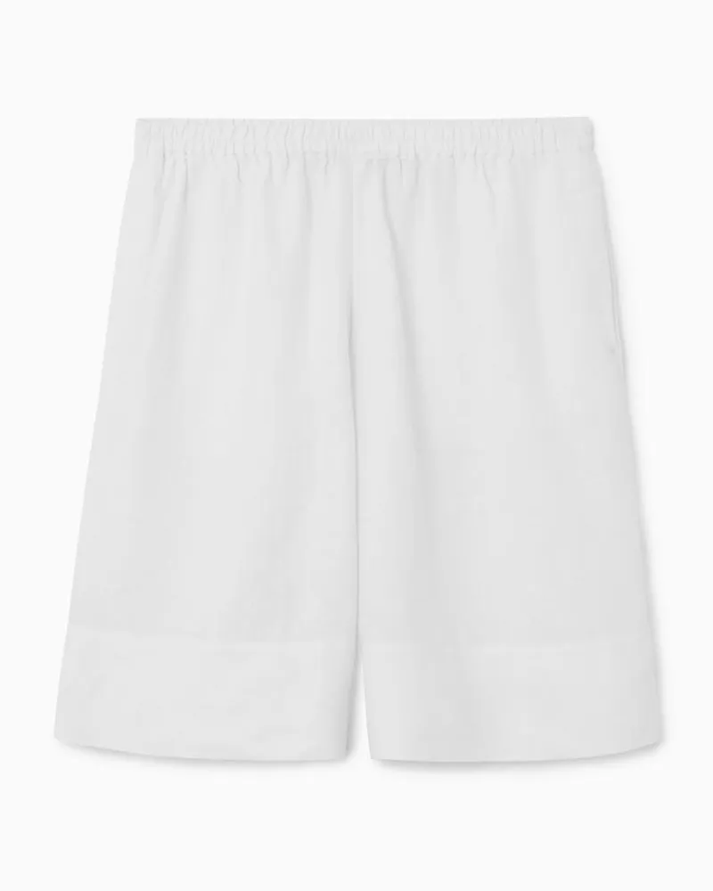 COS Leinenshorts Mit Elastischem Bund Weiß