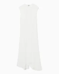 COS Drapiertes Asymmetrisches Maxikleid Weiss