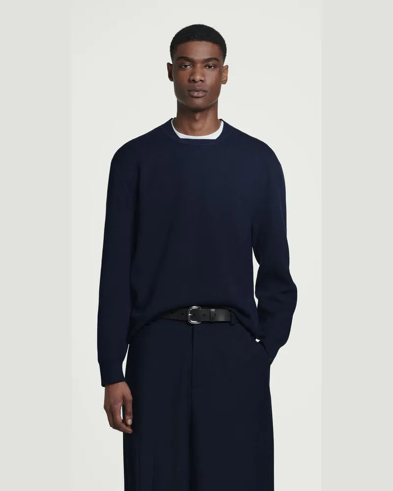COS Strickpullover Aus Doubleface-Material Blau
