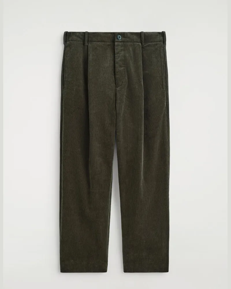 COS Cordhose Mit Geradem Bein Und Falten Grün