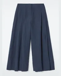 COS Culottes Aus Leinen-Mix Mit Falten Navyblau