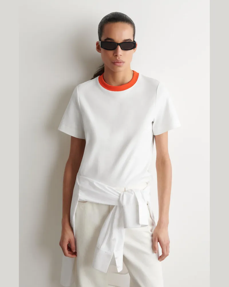 COS Schlichtes T-Shirt Weiß