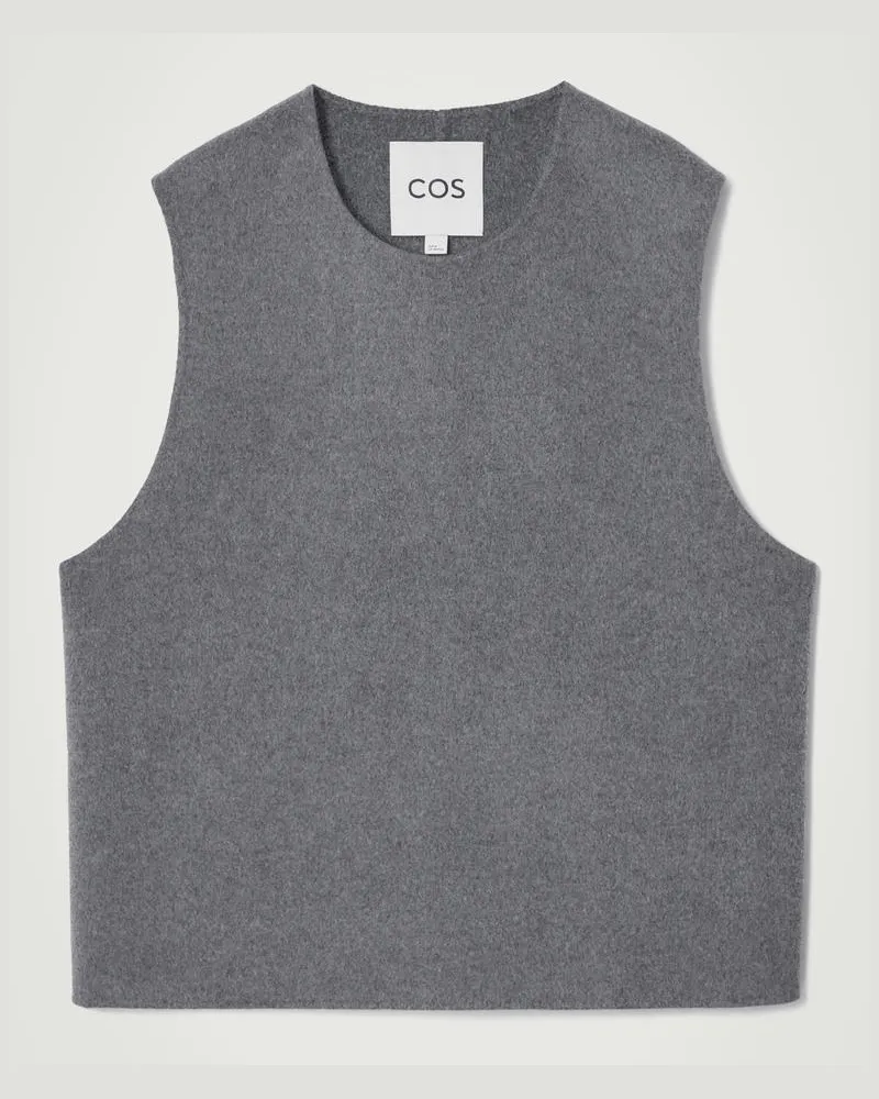 COS Pullunder Aus Doubleface-Wolle Grau