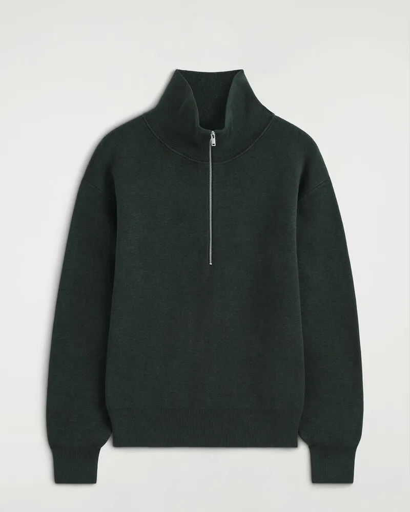 COS Strickpullover Mit Reissverschluss Und Kragen Grün
