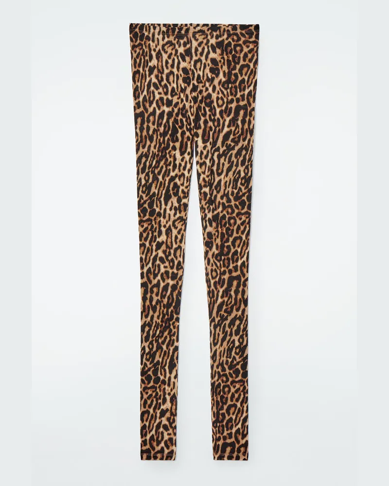 COS Leggings Aus Merinowolle Mit Leoparden-Print Mehrfarbig