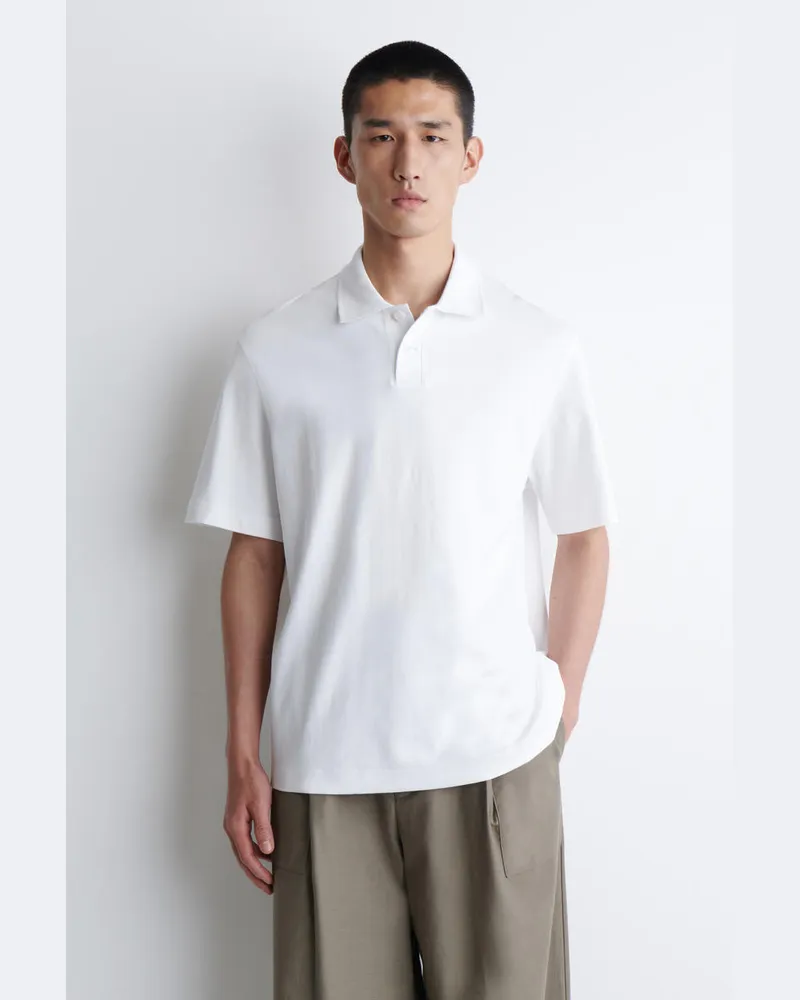 COS Poloshirt Aus Interlock-Baumwolle Weiß