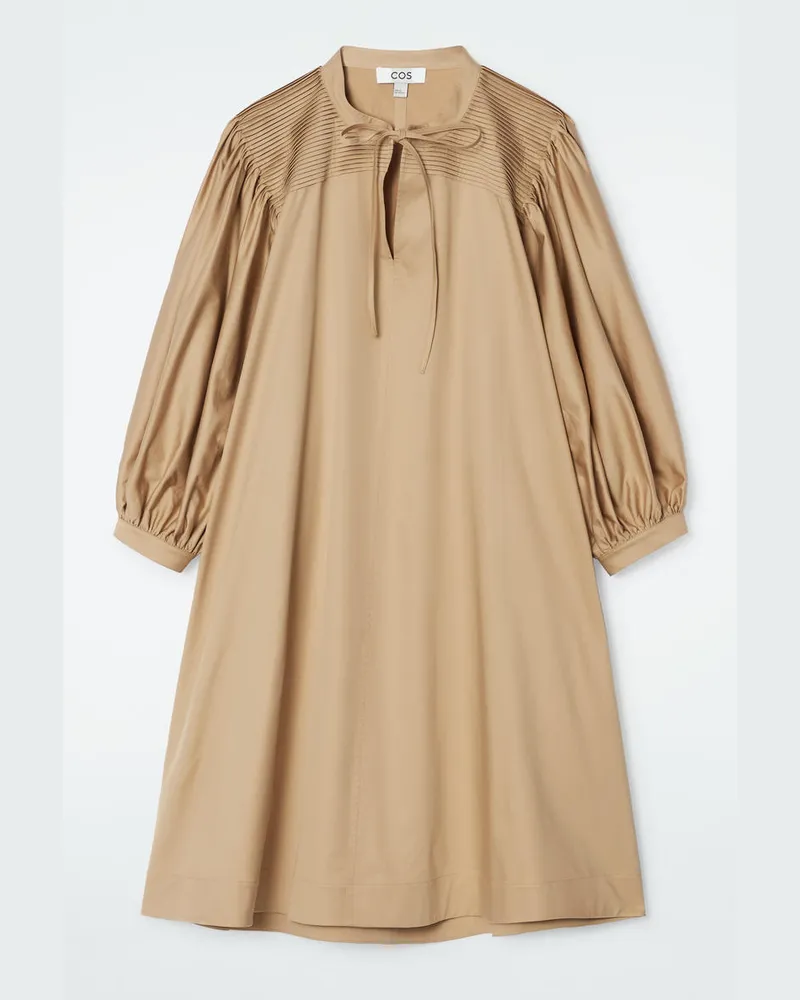 COS Minikleid Mit Plisseefalten Und Bindedetail Beige