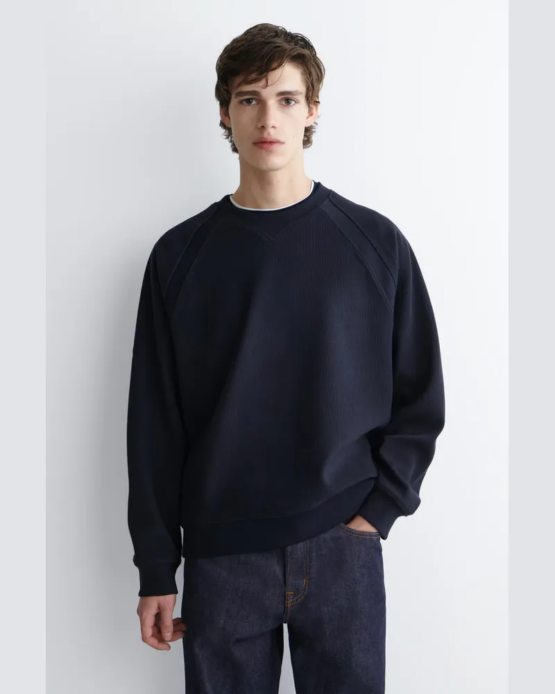 COS Sweatshirt Aus Cord-Jersey Blau