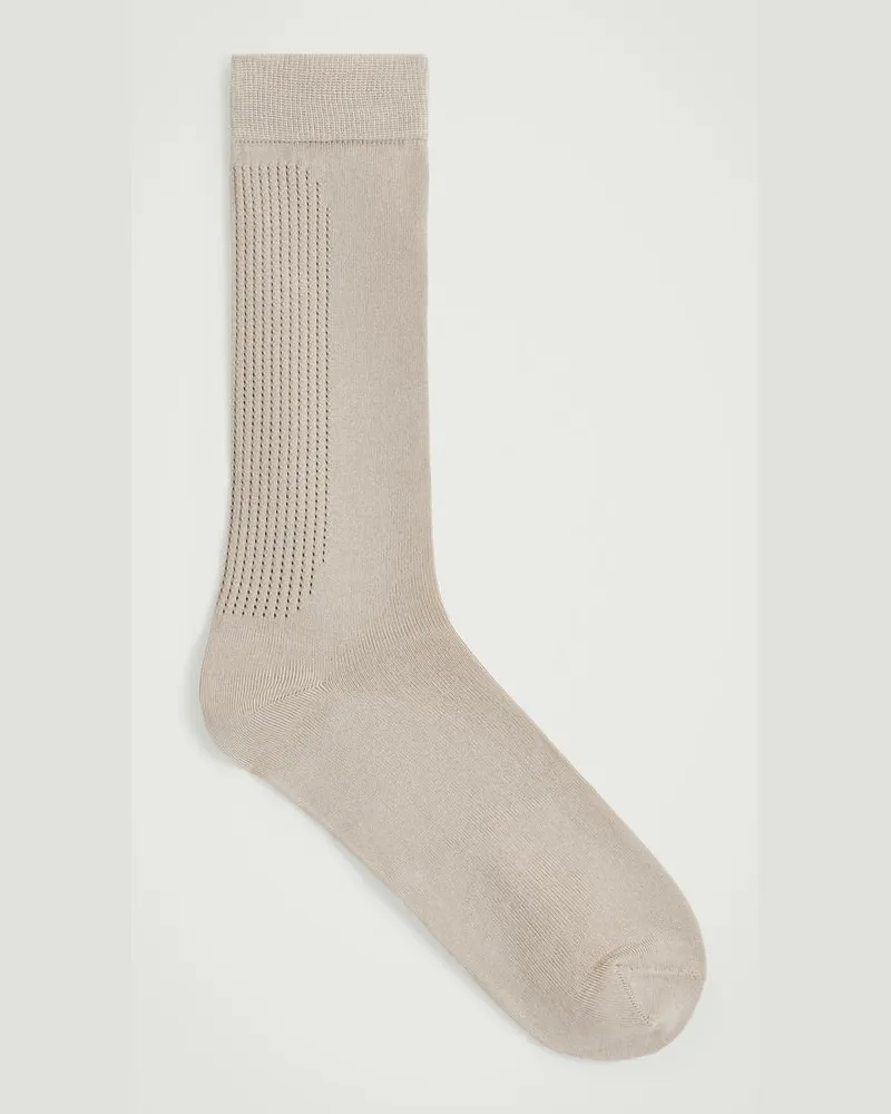 COS Baumwollsocken Aus Pointelle-Strick Beige
