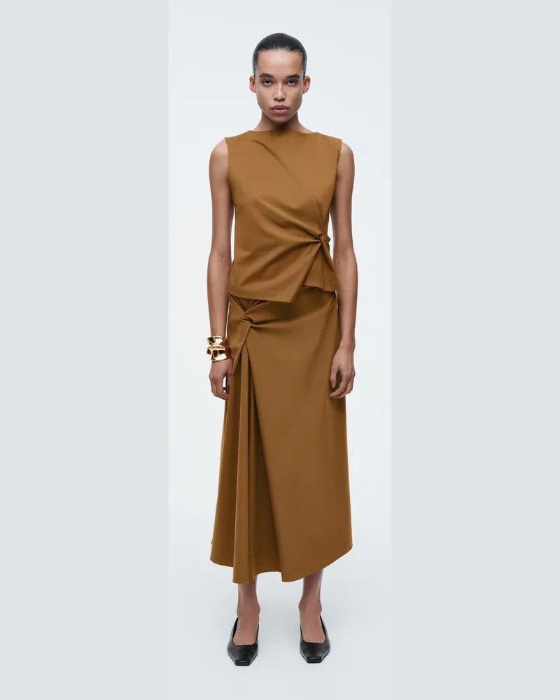 COS Midirock Mit Twist-Detail Beige