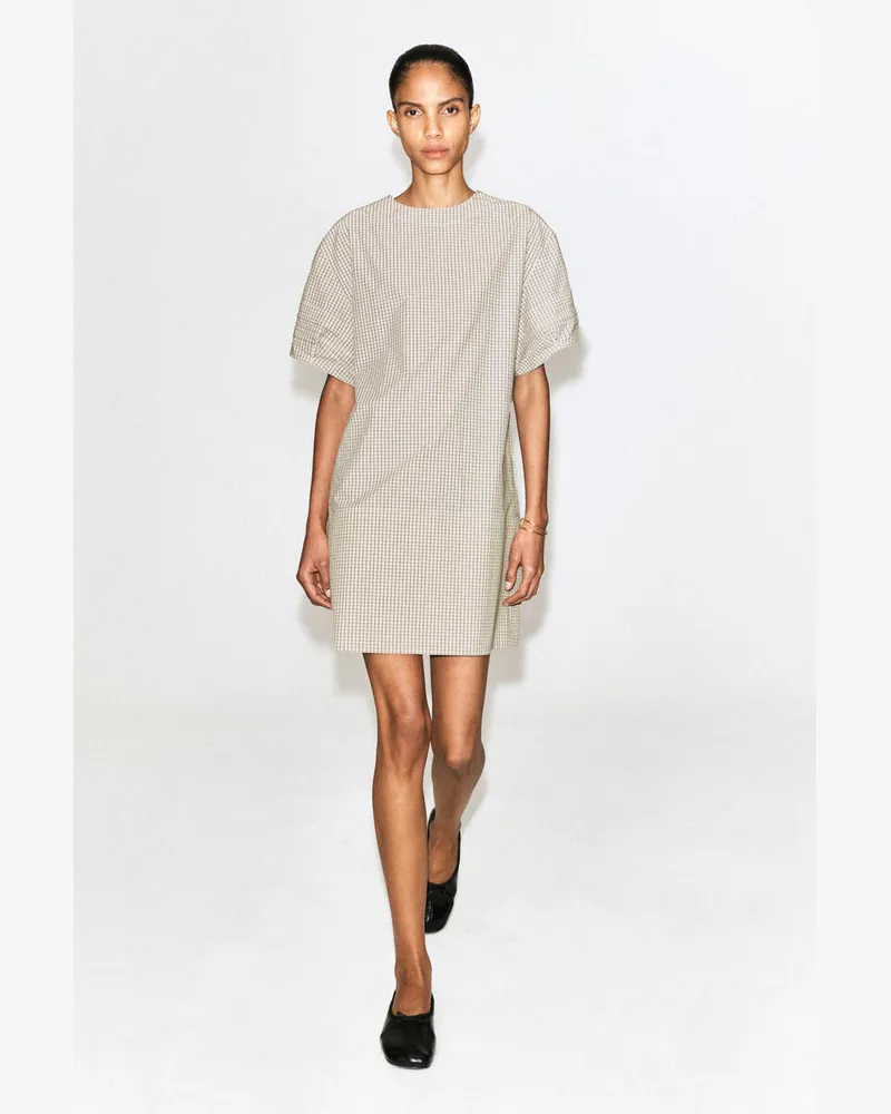 COS Minikleid Aus Baumwolle Mit Biesen Beige
