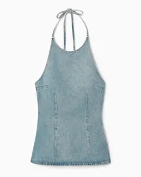 COS Neckholder-Oberteil Aus Denim Blau