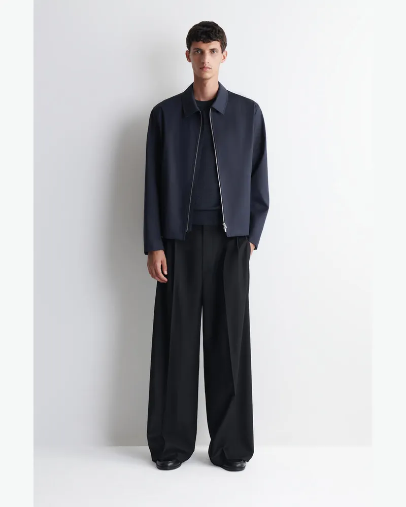 COS Elegante Wolljacke Mit Reissverschluss Blau