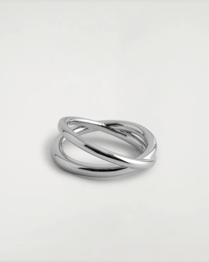 COS Doppelter Ring Silberfarben