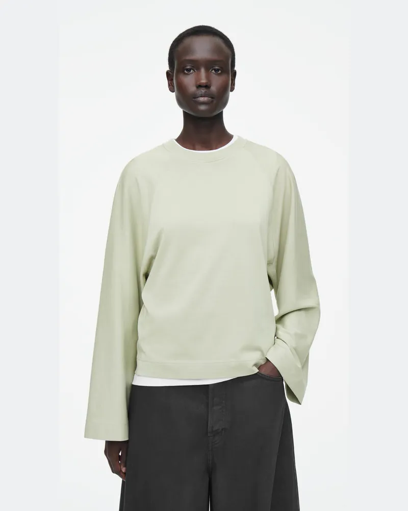 COS Kastenförmiges Langarmshirt Grün