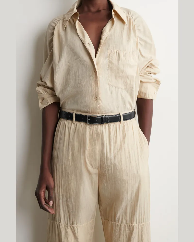 COS Ledergürtel Mit Steppnaht Schwarz