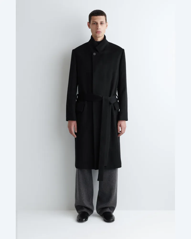COS Eleganter Wollmantel Schwarz