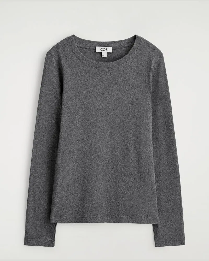 COS Alltags-Langarmshirt Grau