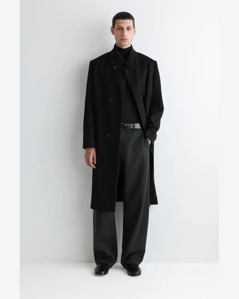 COS Schmale Lederstiefel Schwarz