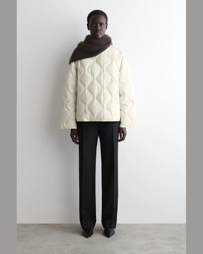 COS Oversized-Steppjacke Weiß
