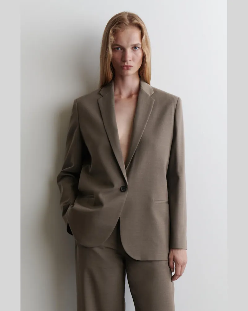COS Blazer Aus Merinowoll-Mix Braun