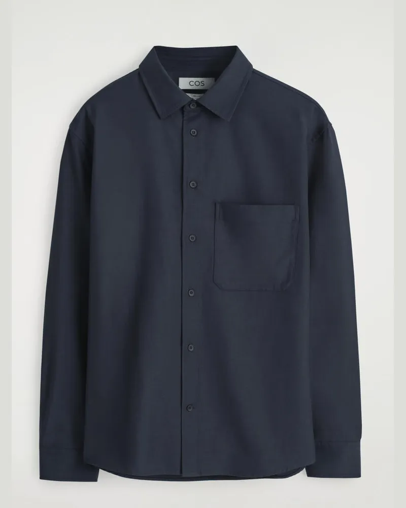 COS Lockeres Hemd Aus Twill Blau