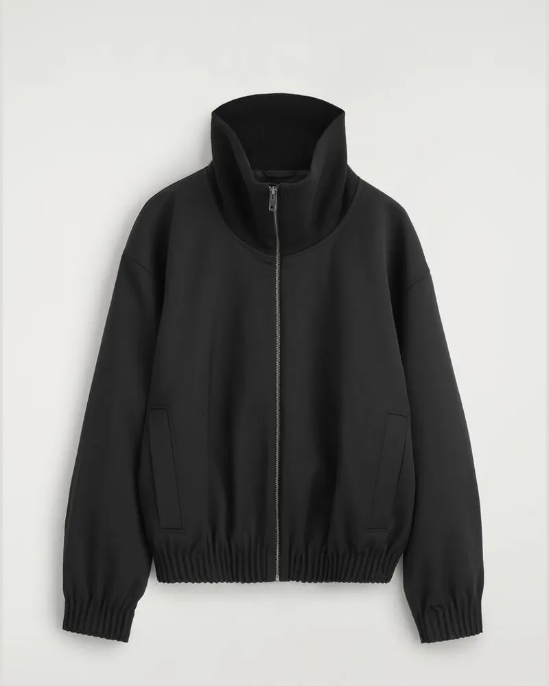 COS Jacke Mit Kragen Schwarz