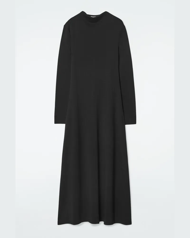 COS Langärmliges Maxikleid Mit Wasserfallausschnitt Schwarz