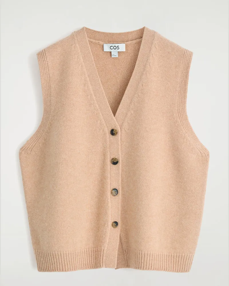 COS Strickweste Aus Kaschmir-Mix Beige