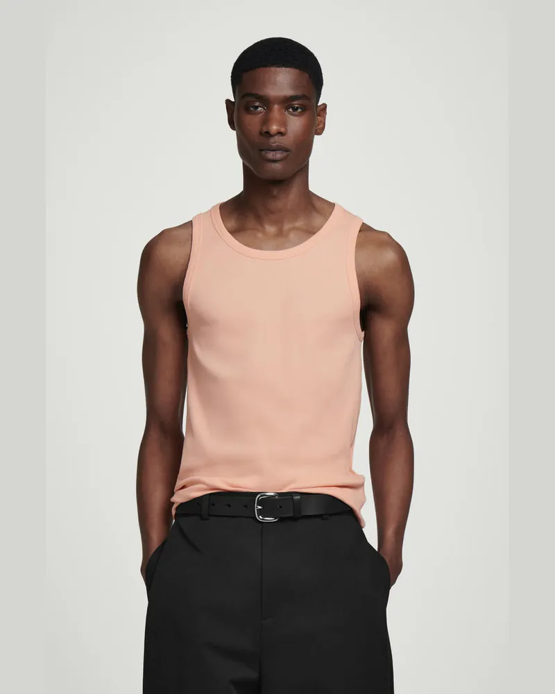 COS Schmales Geripptes Tanktop Aus Baumwolle Blau